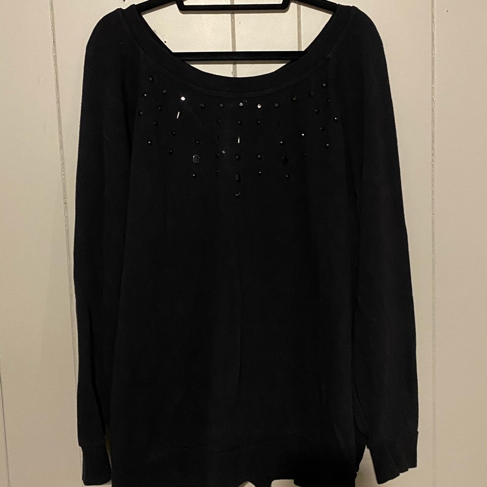 Torrid Black Long Sleeve Crew Neck Sweatshirt